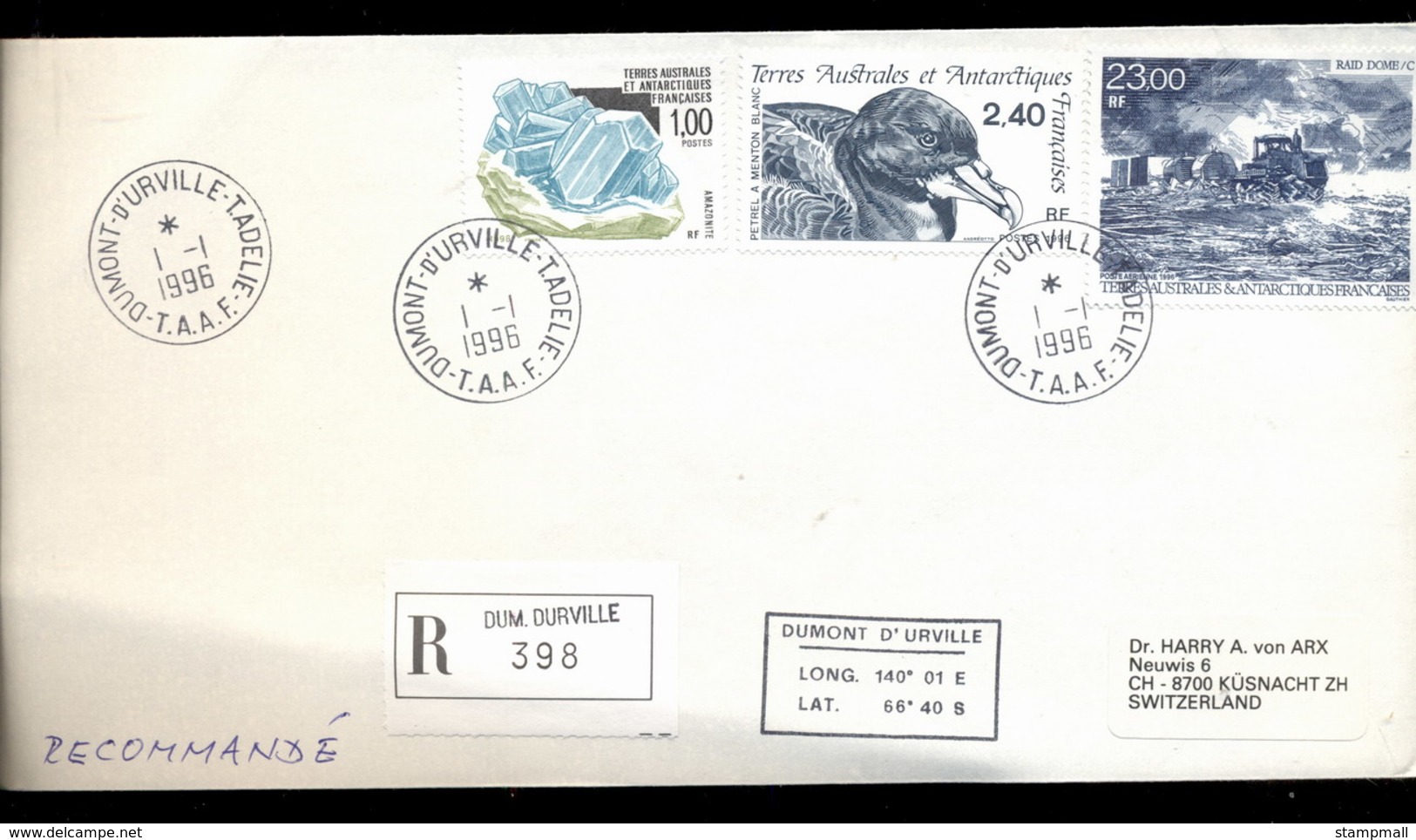 French Antarctic Territory 1996  Expedition To Dome, Bird, Mineral Cover - Other & Unclassified