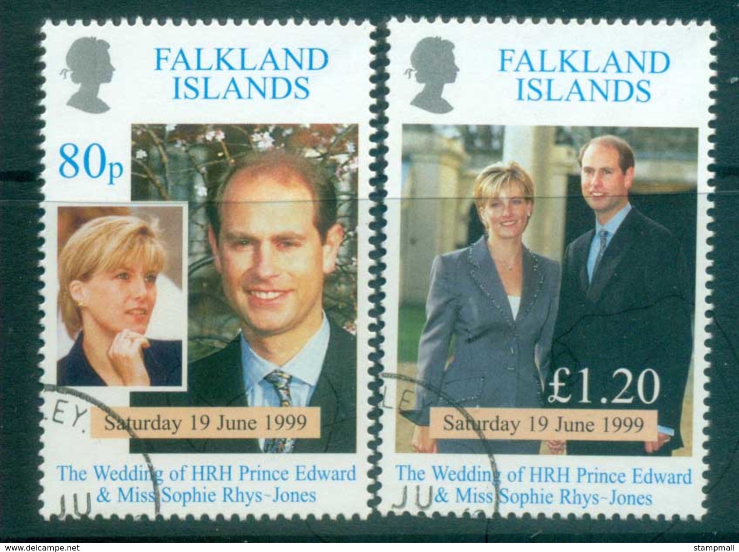 Falkland Is 1999 Royal Wedding Edward & Sophie FU Lot77908 - Falkland Islands