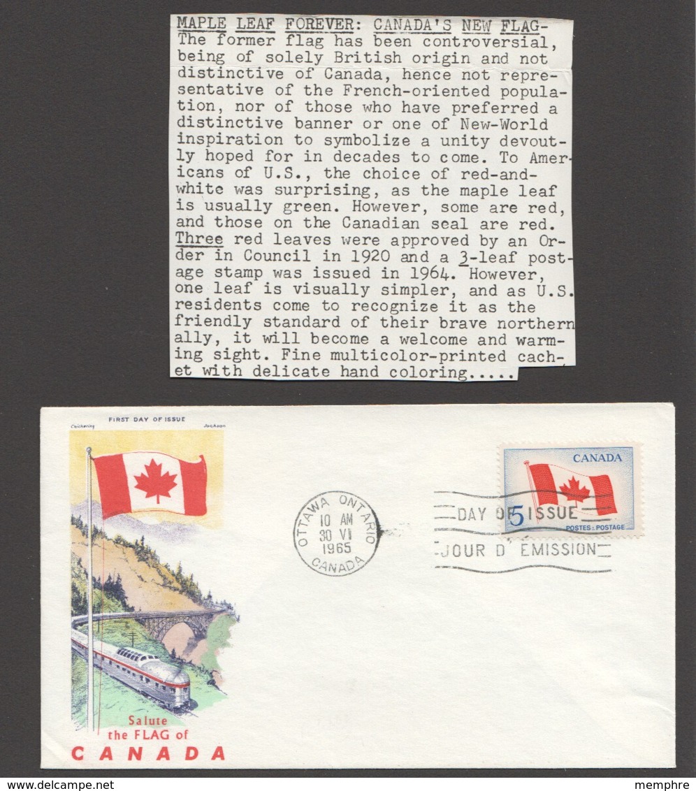 1965  New Flag  Sc 439  Jackson Cachet Embellished By Overseas Mailers With Insert - 1961-1970
