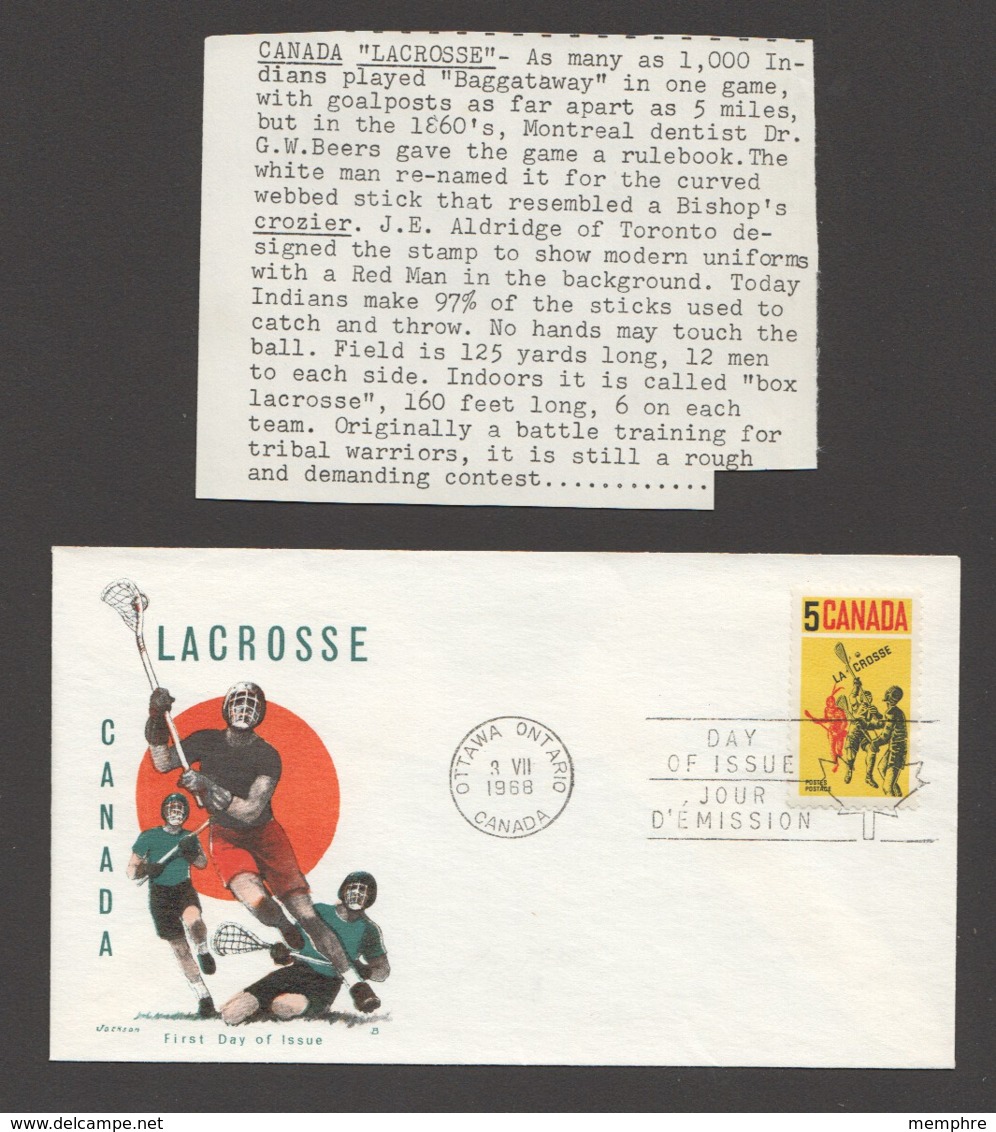 1968  La Crosse  Sc 483 Jackson Cachet Embellished By Overseas Mailers With Insert - 1961-1970