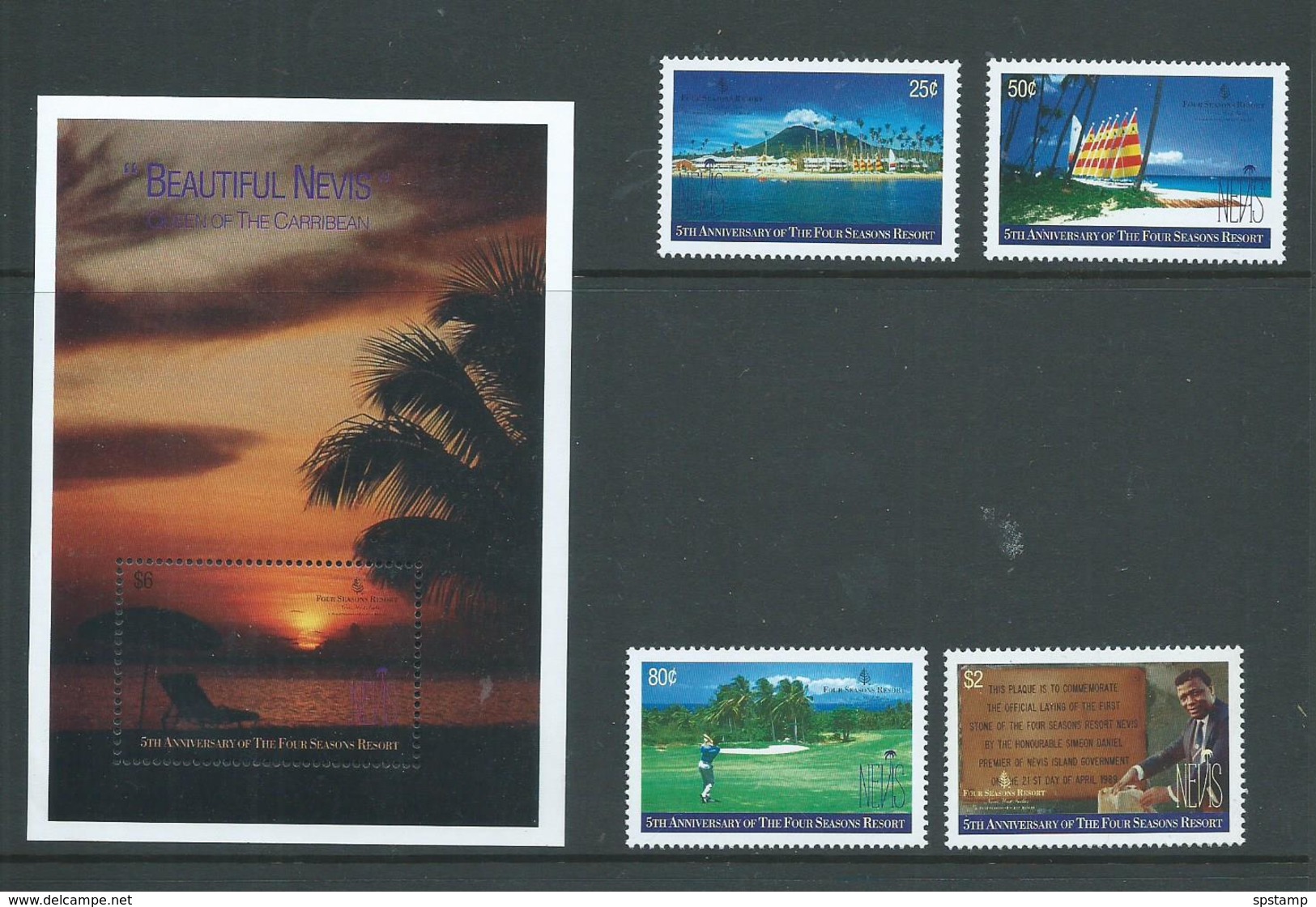 Nevis 1995 4 Seasons Tourist Resort Set Of 4 & Miniature Sheet MNH - St.Kitts And Nevis ( 1983-...)