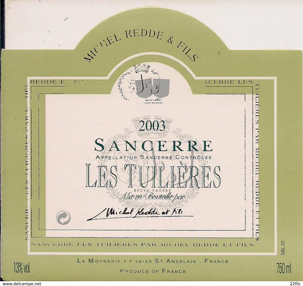 SANCERRE LES TUILIERES 2003  (8) - Autres & Non Classés