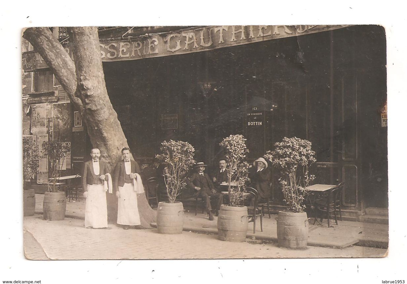 Brasserie Gauthier -serveurs Carte Photo; à Identifier  (C.8301) - Cafés