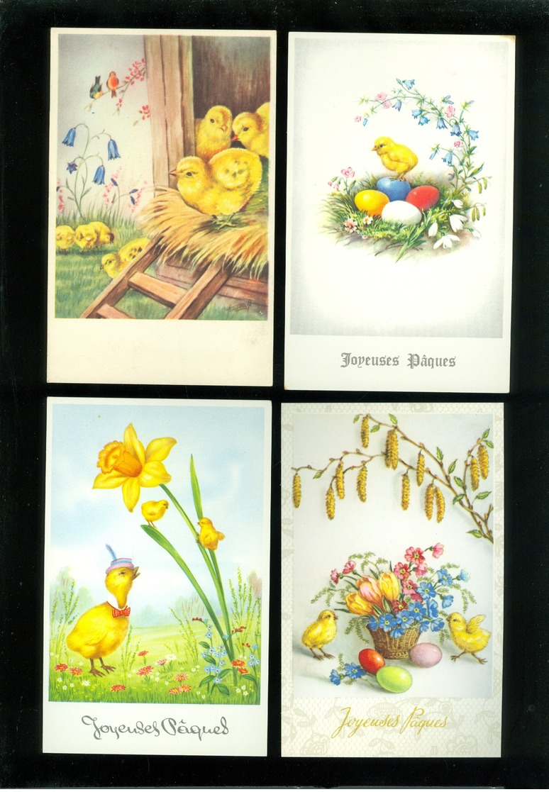 Beau lot de 60 cartes postales de fantaisie  Pâques   Mooi lot 60 postkaarten van fantasie  Pasen -  60 scans