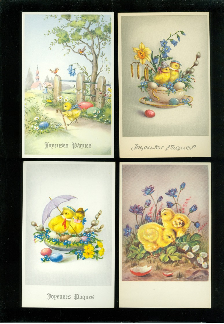 Beau lot de 60 cartes postales de fantaisie  Pâques   Mooi lot 60 postkaarten van fantasie  Pasen -  60 scans