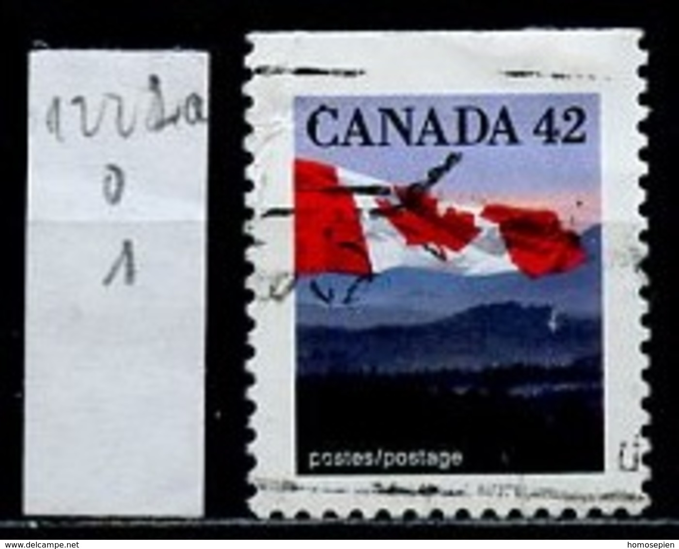 Canada - Kanada 1991 Y&T N°1222h - Michel N°1268Do (o) - 42c Drapeau National - Oblitérés