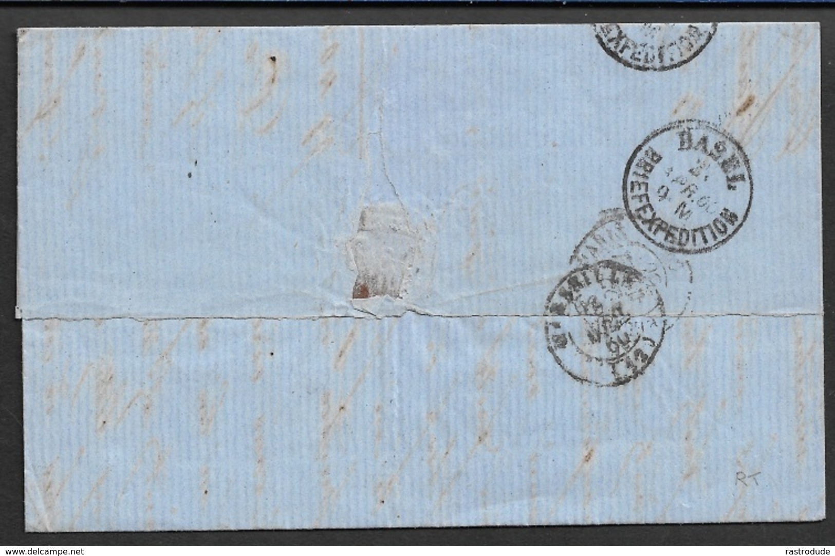 1860 - ALTBRIEF - ZÜRICH Nach MARSEILLE über ST. LOUIS - Postmark Collection