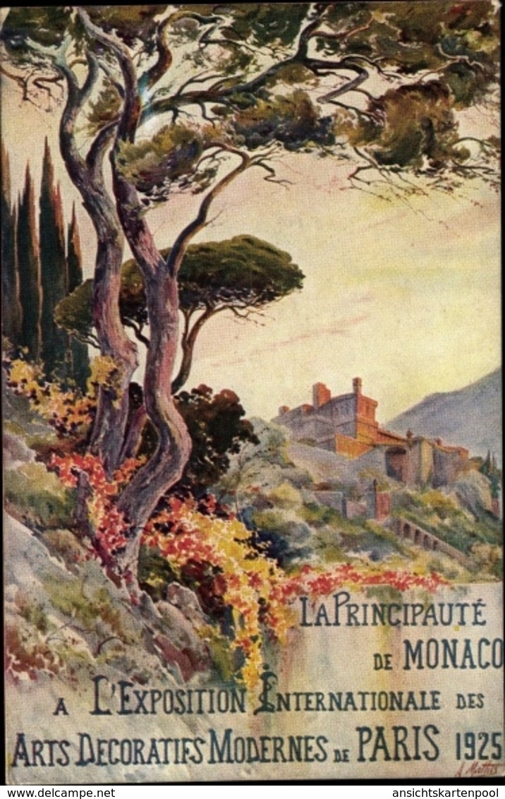 Artiste Cp Principauté De Monaco, Exposition Internationale Des Arts Decoratifs Modernes Paris 1925 - Sonstige & Ohne Zuordnung