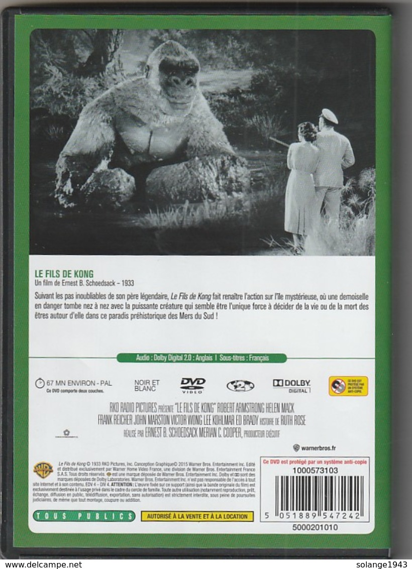 Dvd  LE FILS DE KONG    Etat: TTB Port 110 Gr Ou 30 Gr - Classiques