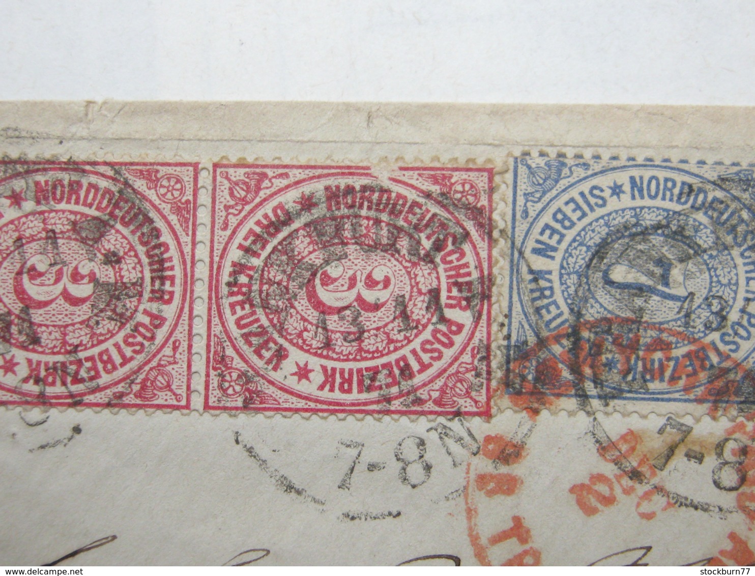 1871 , Brief Aus Frankfurt Nach Den USA, 1 Marke Gering Defekt, Sehr Selten - Sonstige & Ohne Zuordnung