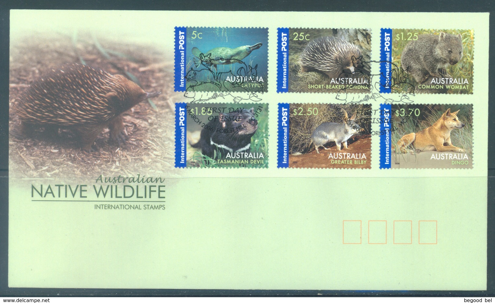 AUSTRALIA  - FDC - 4.3.2006 - NATIVE WILDLIFE - Yv 2418-2423 - Lot 18585 - Premiers Jours (FDC)