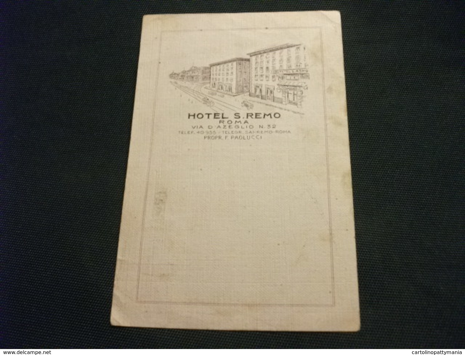 STORIA POSTALE  FRANCOBOLLO REGNO D'ITALIA BALILLA HOTEL S. REMO ROMA VIA D'AZEGLIO PIEGHETTA ANG. - Alberghi & Ristoranti