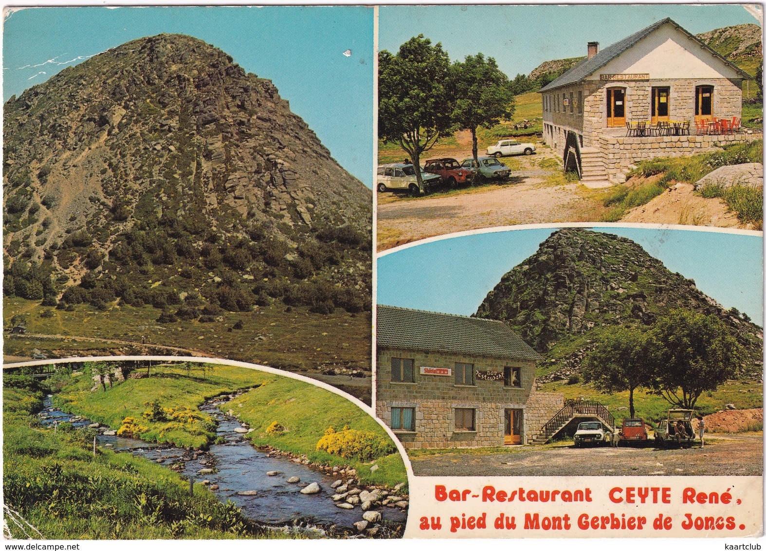 Saint-Martial: RENAULT 12 & BREAK, CITROËN 2CV, PEUGEOT 404 - Bar-Restaurant CEYTE René, Gerbier De Joncs - (Ardèche) - Toerisme