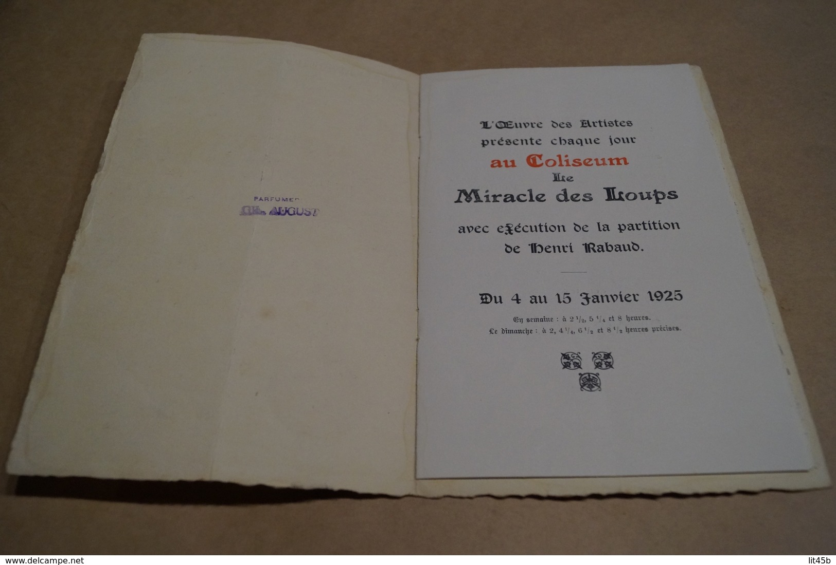 Miracle Des Loups,au Coliséum,oeuvre Des Artistes,1925,complet 8 Pages,25,5 Cm. Sur 16 Cm. - Programmes