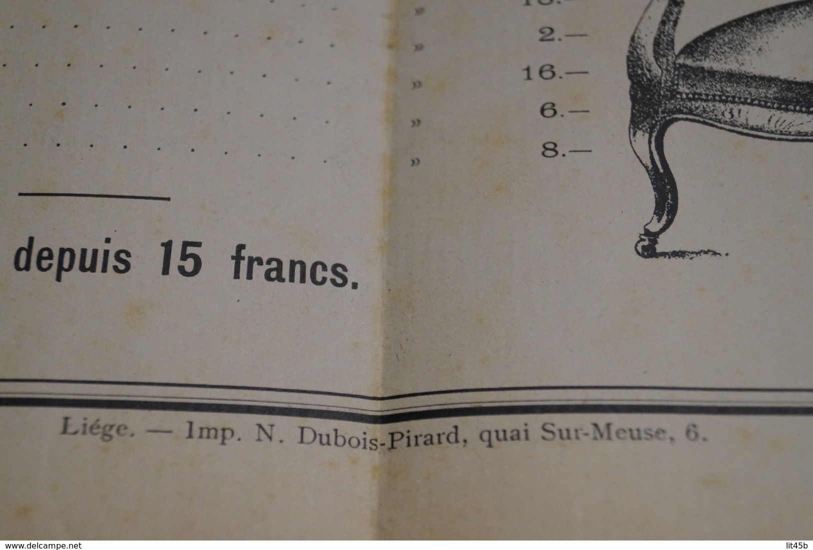 Trooz,ancienne Affiche Publicitaire De 1902,superbe état,meubles J.Counet - Fassotte,42 Cm. Sur 27 Cm. - Affiches