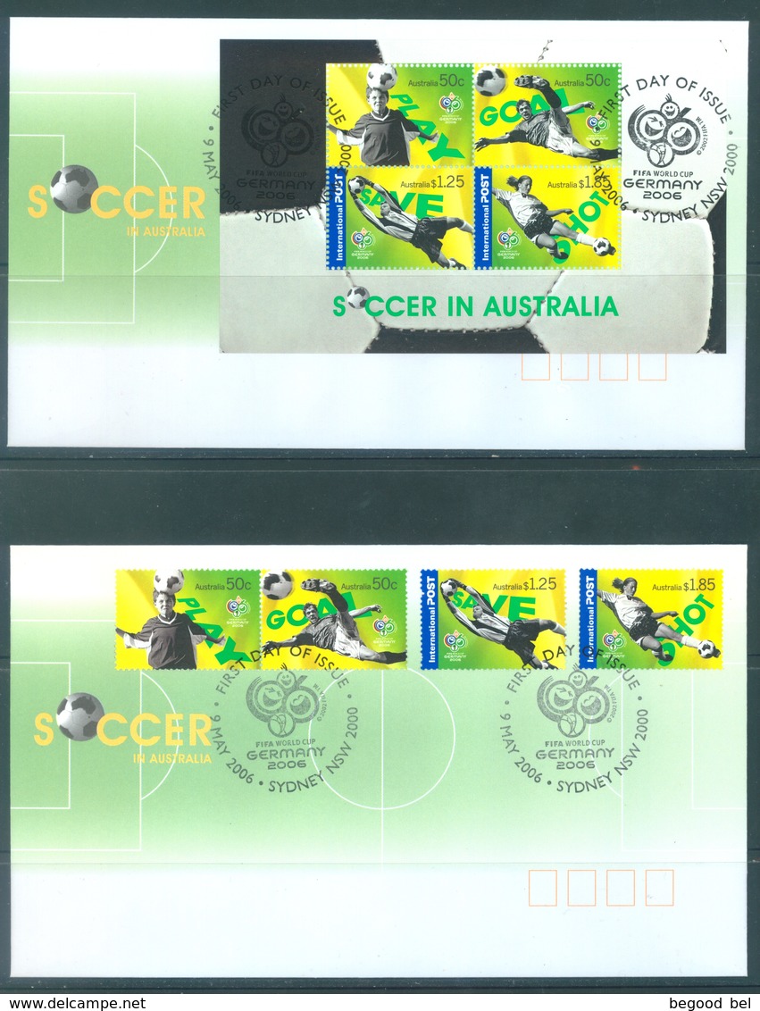 AUSTRALIA  - FDC - 9.5.2006 - SOCCER FIFA CUP GERMANY - Yv 2545-2548 BLOC 100 - Lot 18589 - Premiers Jours (FDC)