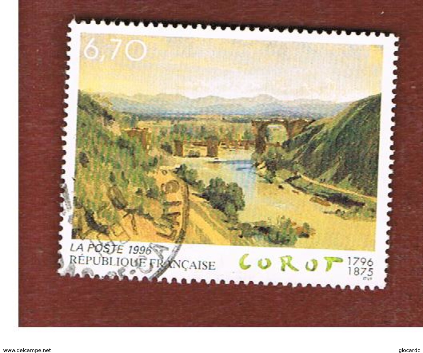 FRANCIA (FRANCE) - SG 3306 - 1996  ART :  COROT (BRIDGE AT NARNI)    -    USED - Gebraucht