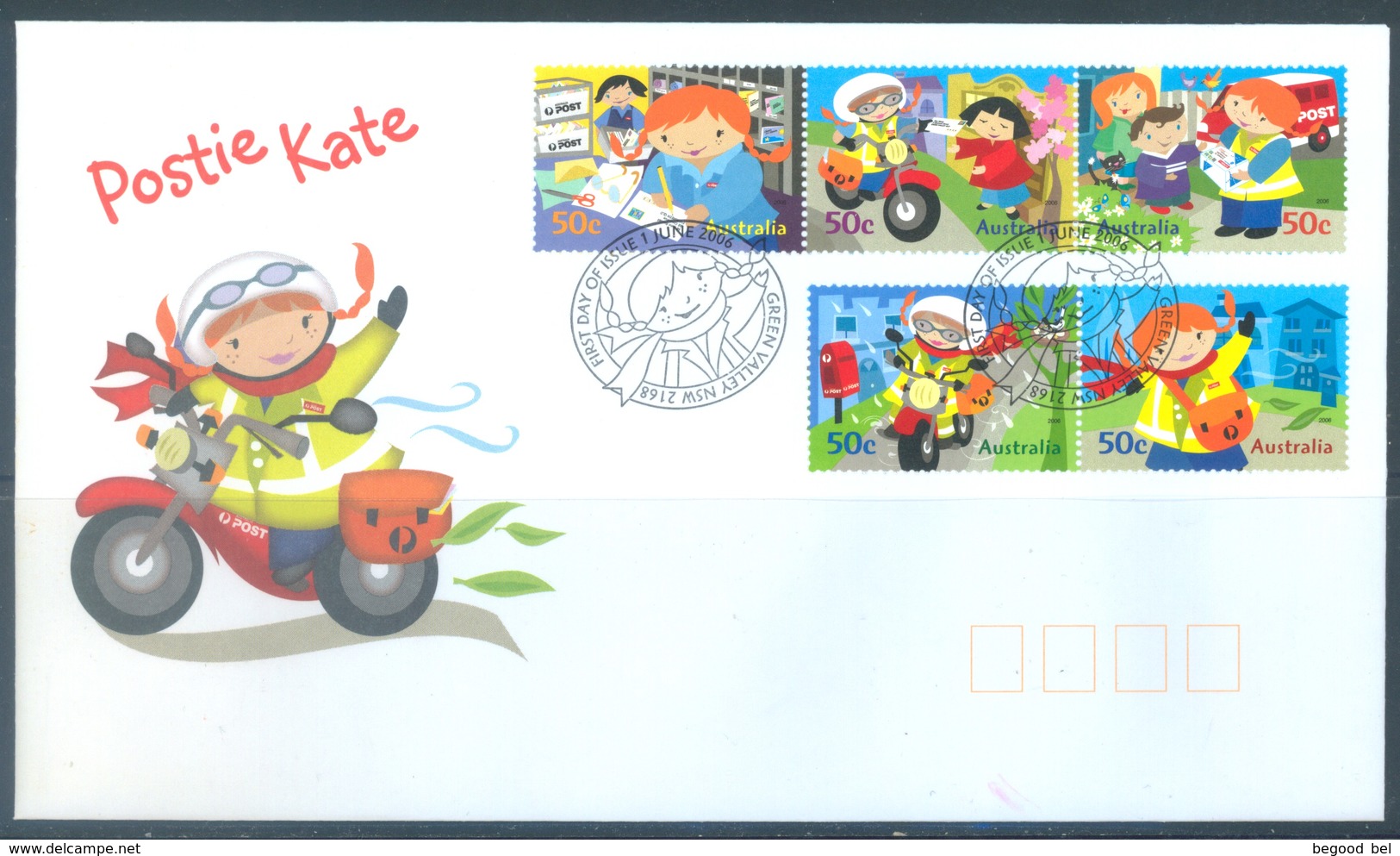 AUSTRALIA  - FDC - 1.6.2006 - POSTIE KATE - Yv 2551-2555 - Lot 18590 - Premiers Jours (FDC)