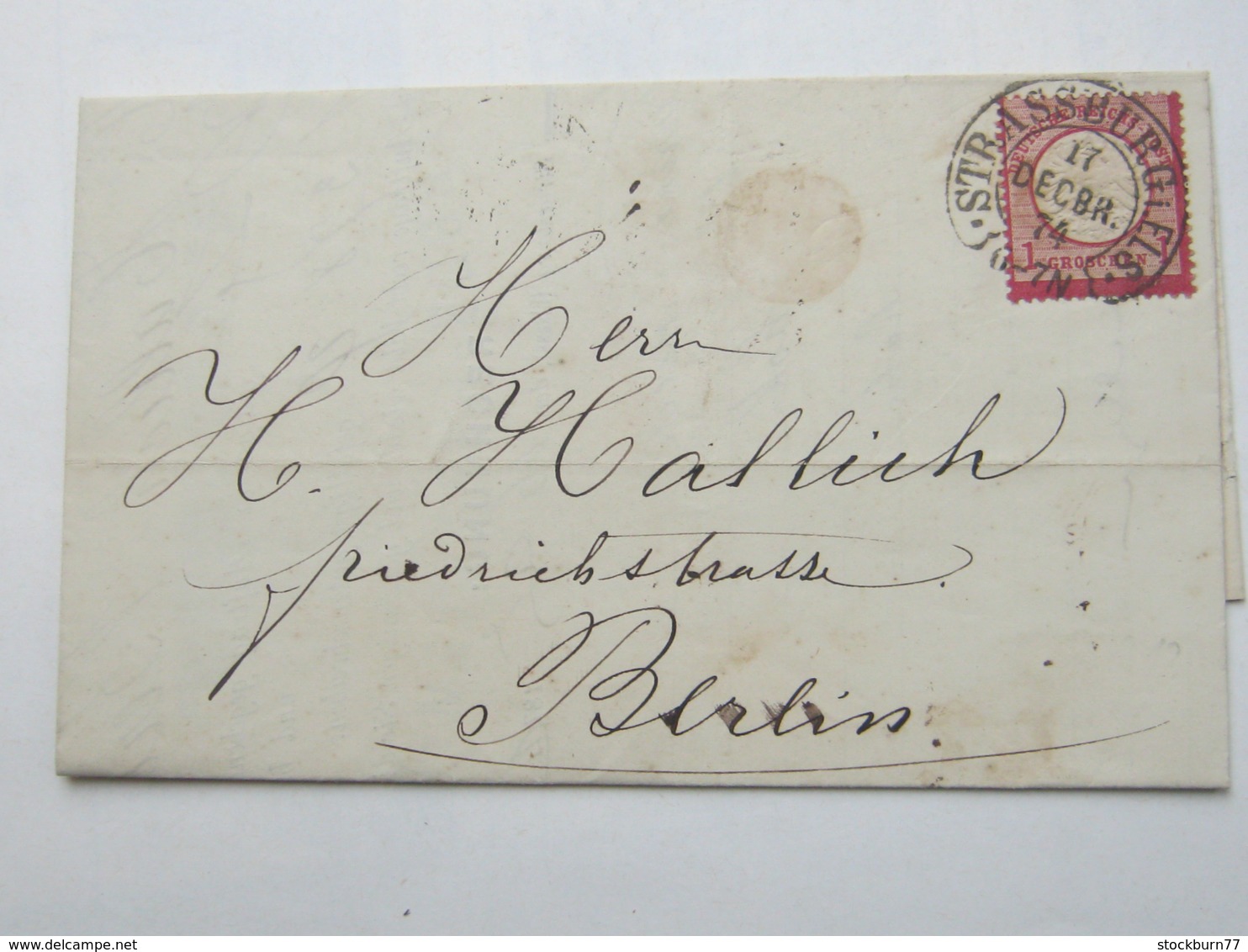 1874 , STRASSBURG  , Klarer Hufeisenstempel Auf Brief - Briefe U. Dokumente