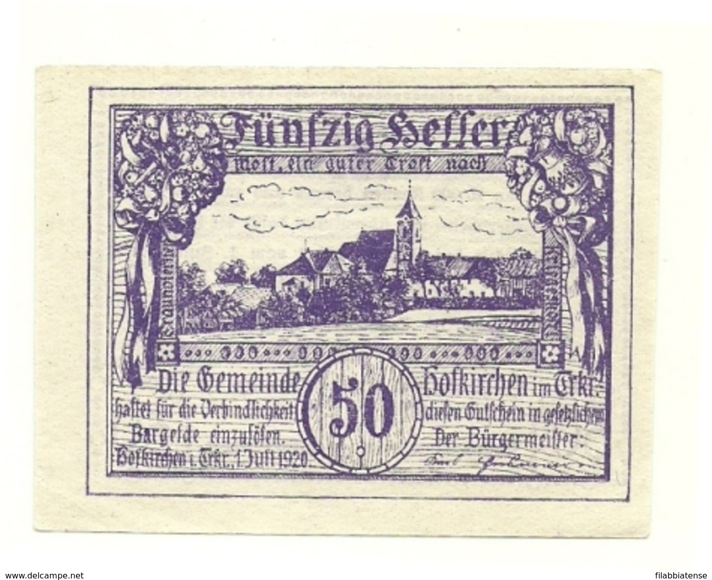 1920 - Austria - Hofkirchen Notgeld N77   ------ - Austria