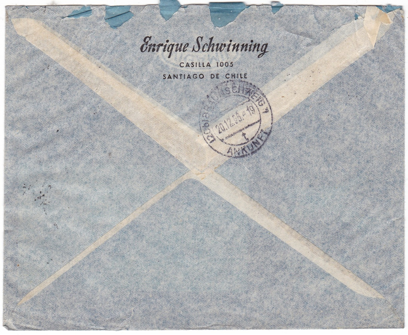 9108 Chile, Santiago De Chile Registered Cover Mailed 1955: Airplanes - Chili