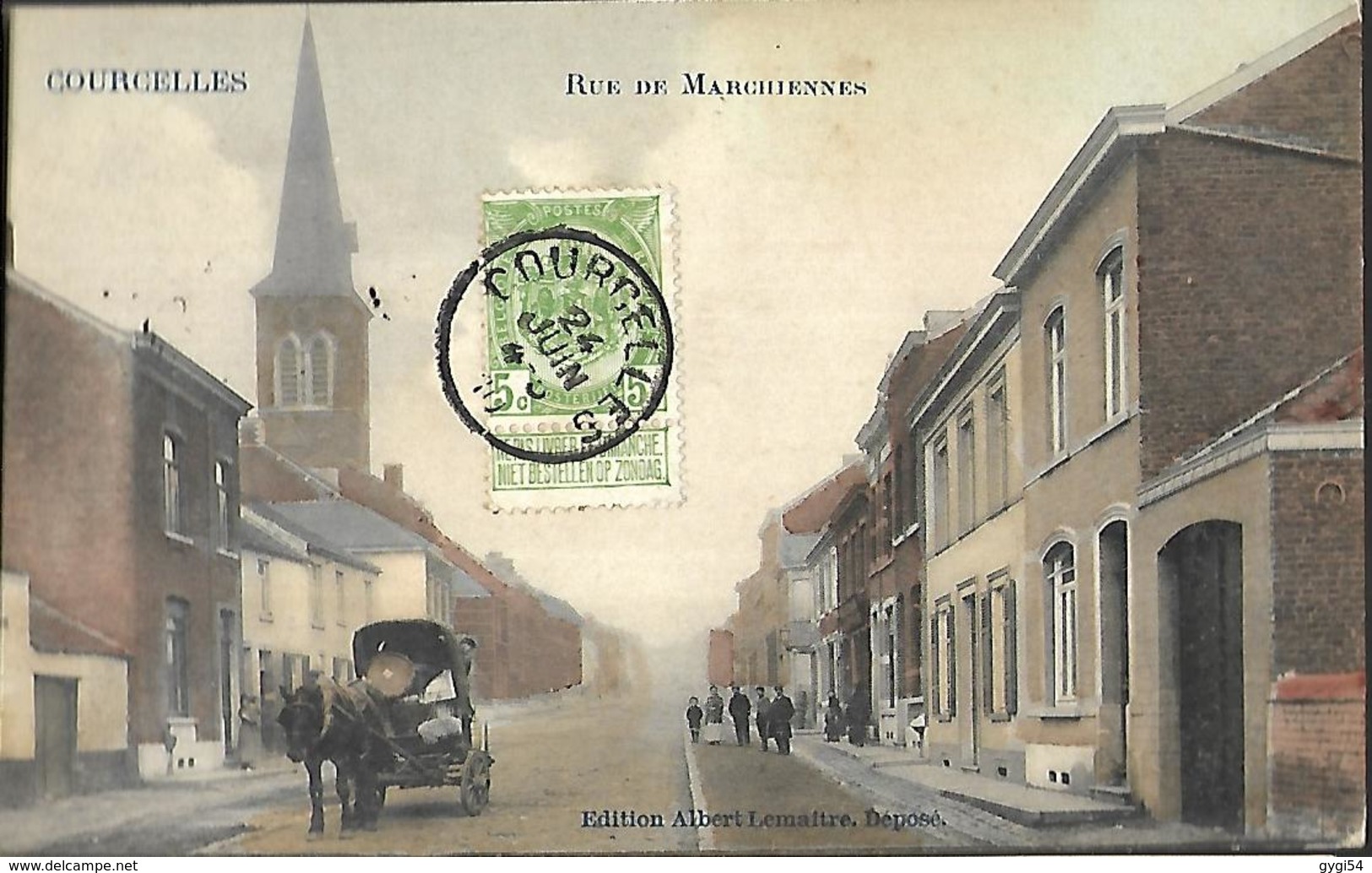 BELGIQUE     COURCELLES     Rue De Marchiennes  édition Albert Lemaître - Courcelles