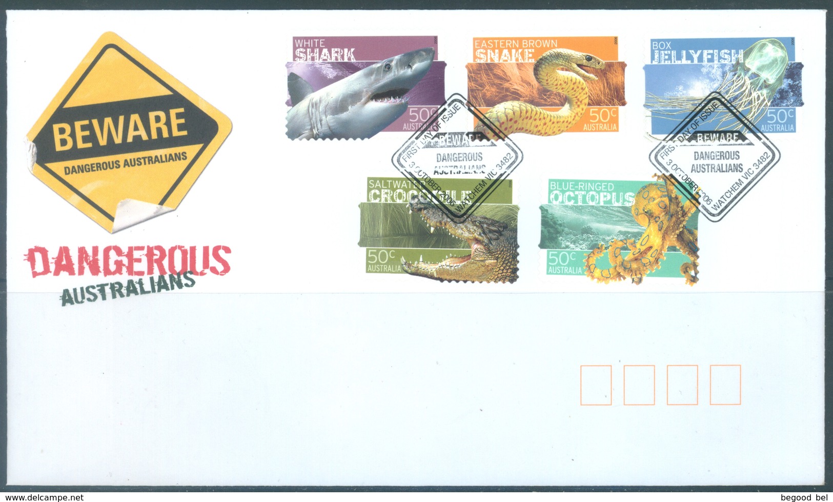 AUSTRALIA  - FDC - 3.10.2006 - DANGEROUS AUSTRALIANS - Yv 2603-2613 BLOC 93 - Lot 18595 - Primo Giorno D'emissione (FDC)