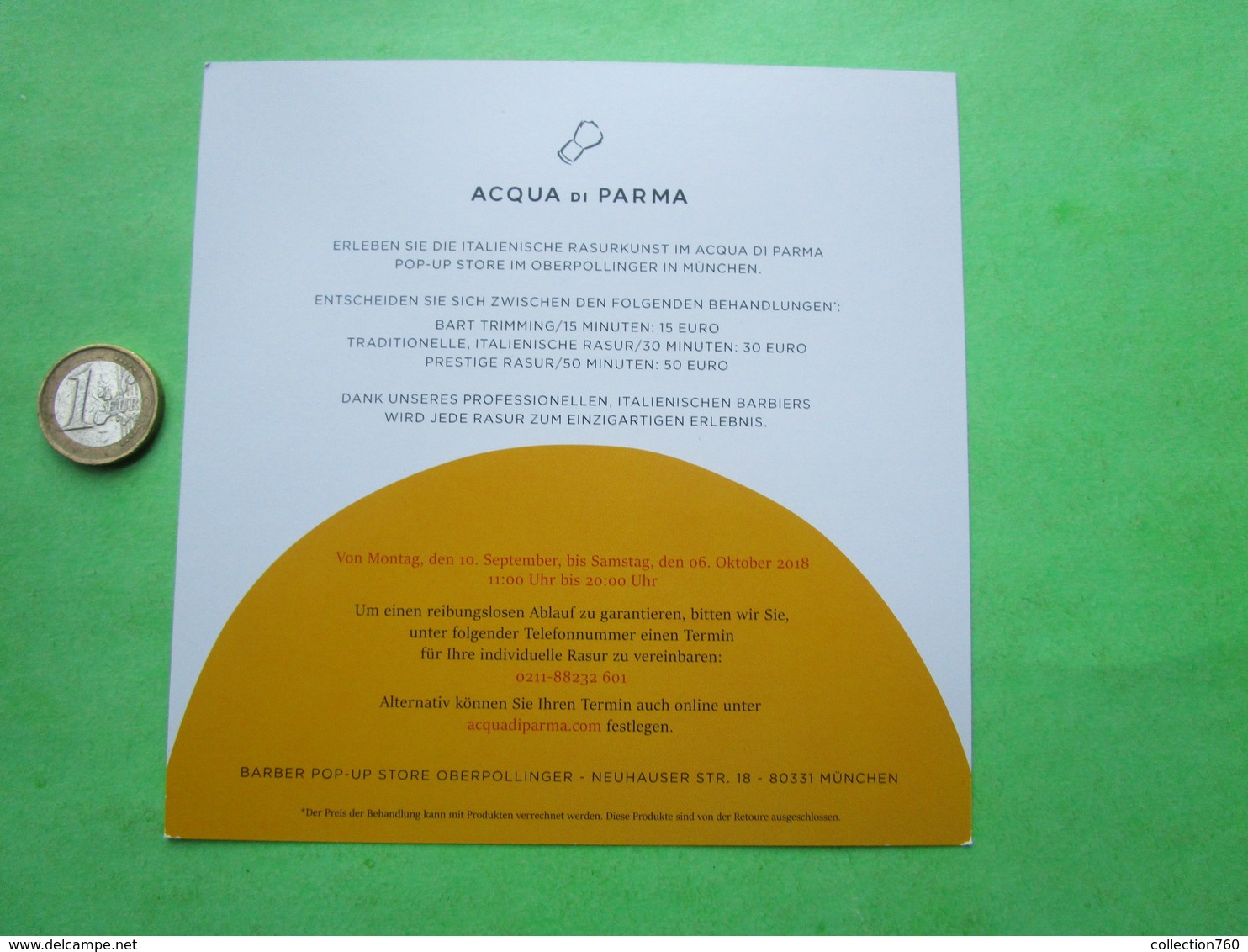 ACQUA DI PARMA -  Carte Parfumée - Modernes (à Partir De 1961)