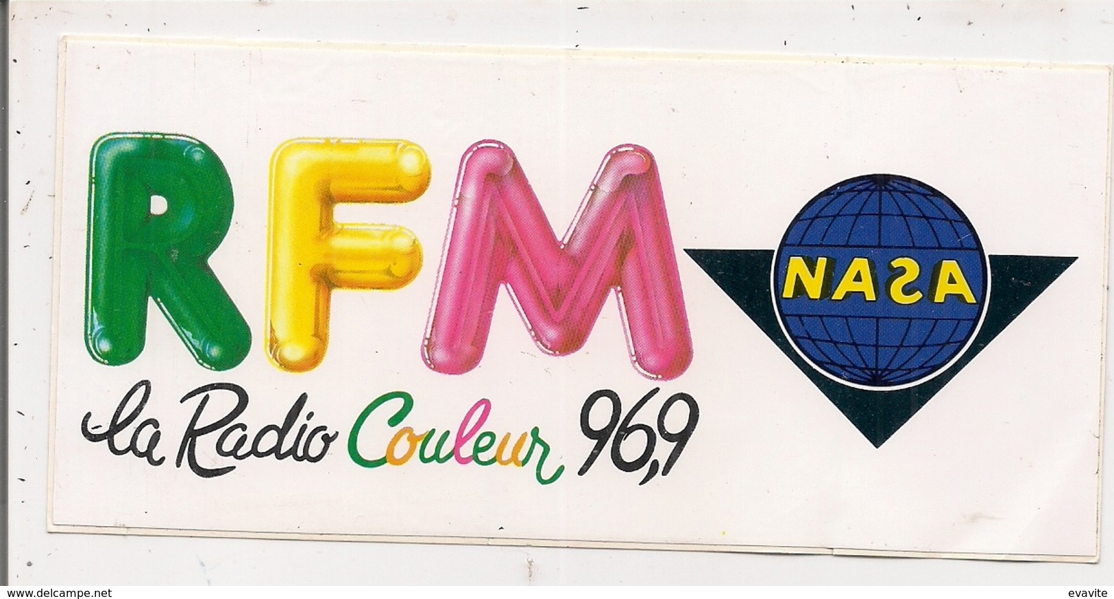 Autocollant   -   LA RADIO COULEUR 96,9 RFM   NASA - Autocollants