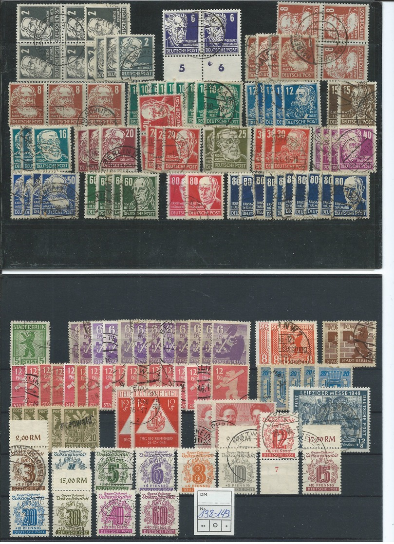 Germany, Sovjet Occupation After WW2,huge Mixed Party On 7 Big Stock-cards, LH/MNH/VFU  (as Per Scan) - Sonstige & Ohne Zuordnung