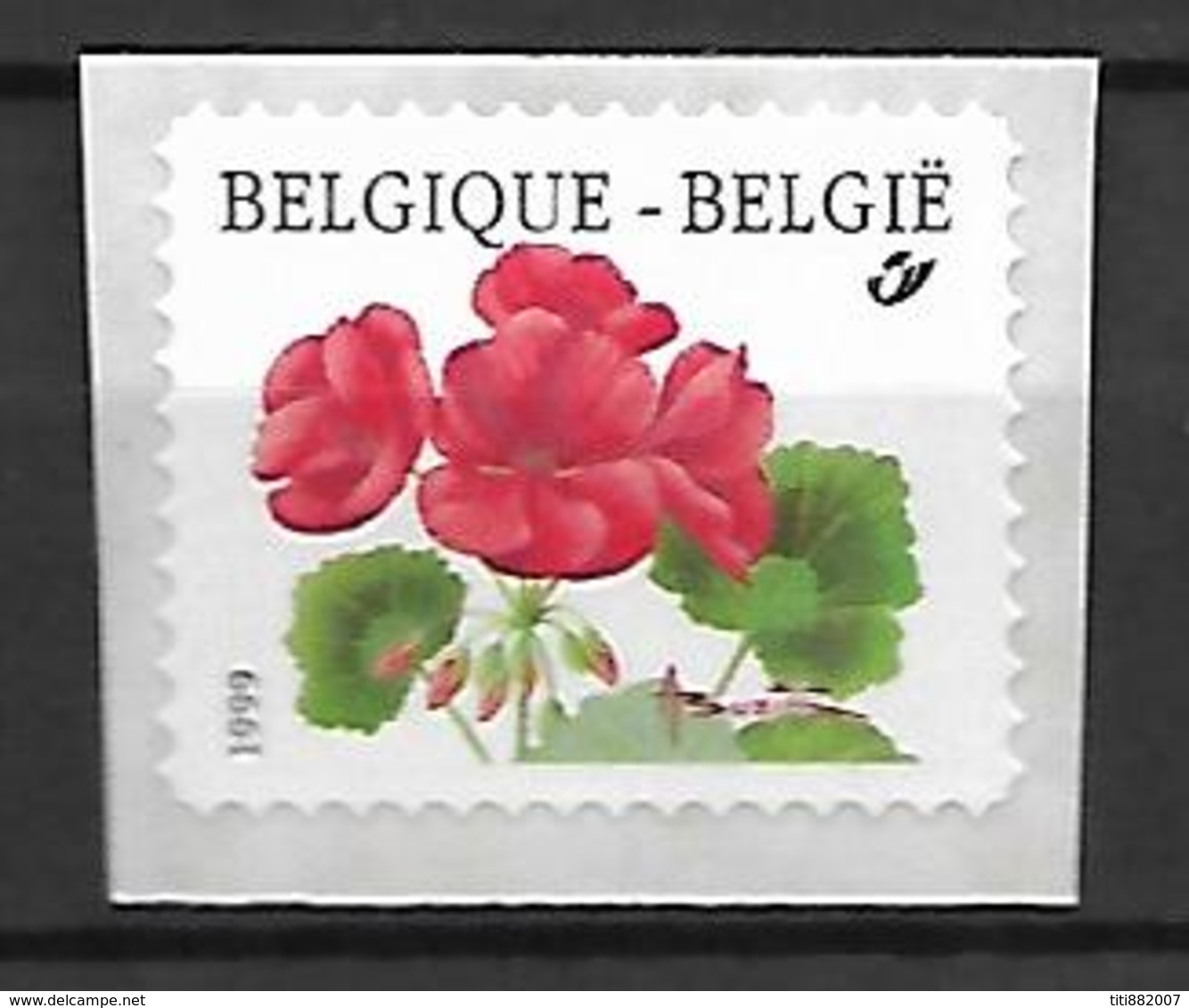 BELGIQUE     -  1999.   Y&T N° 2875 **.   Géranium.  Auto Adhésif Sur Support. - Ungebraucht