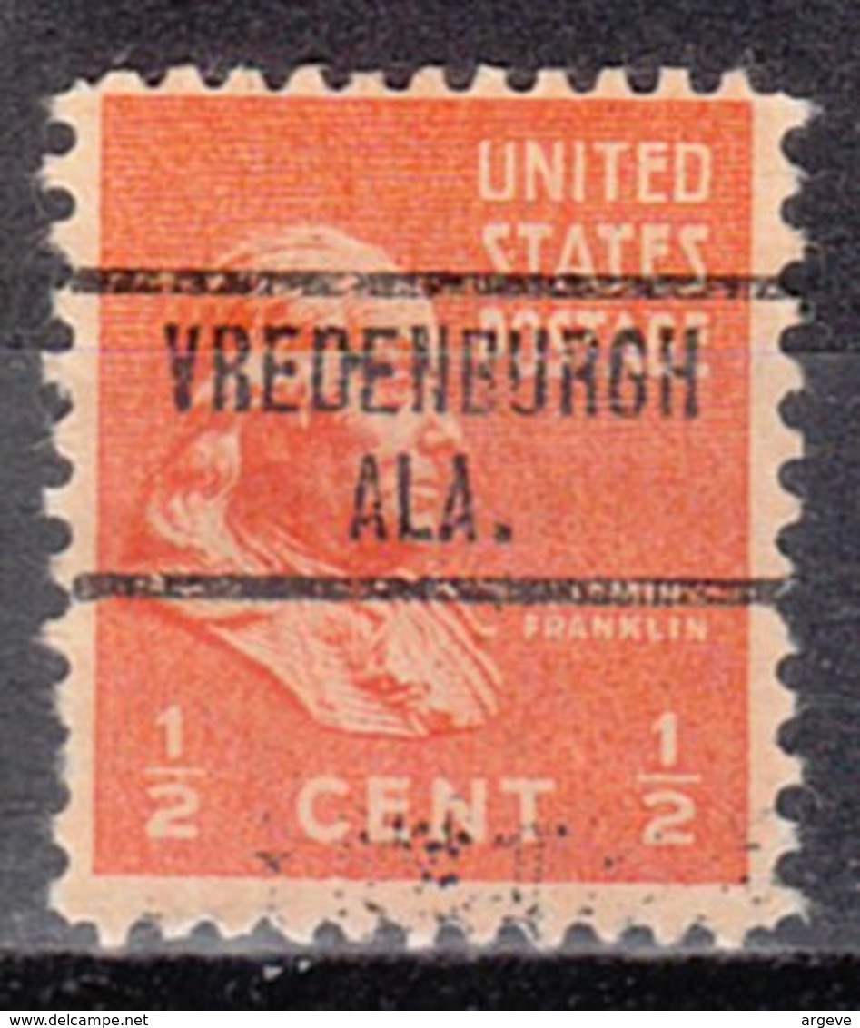 USA Precancel Vorausentwertung Preo, Locals Alabama, Vredeburgh 734 - Préoblitérés