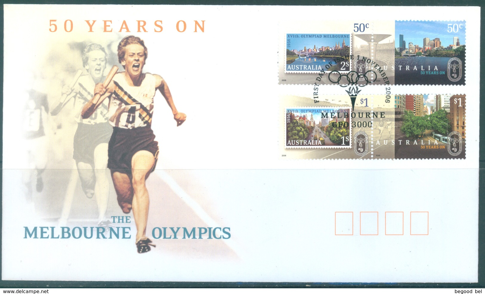 AUSTRALIA  - FDC - 1.11.2006 - MELBOURNE OLYMPICS - Yv 2624-2627 - Lot 18597 - FDC