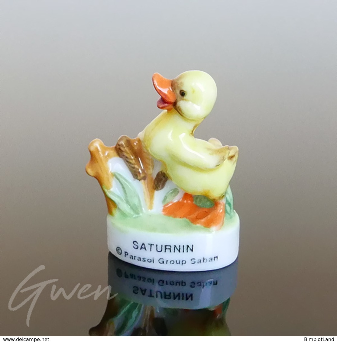 Feve Canard Saturnin Saban Miniature Porcelaine - Dessins Animés