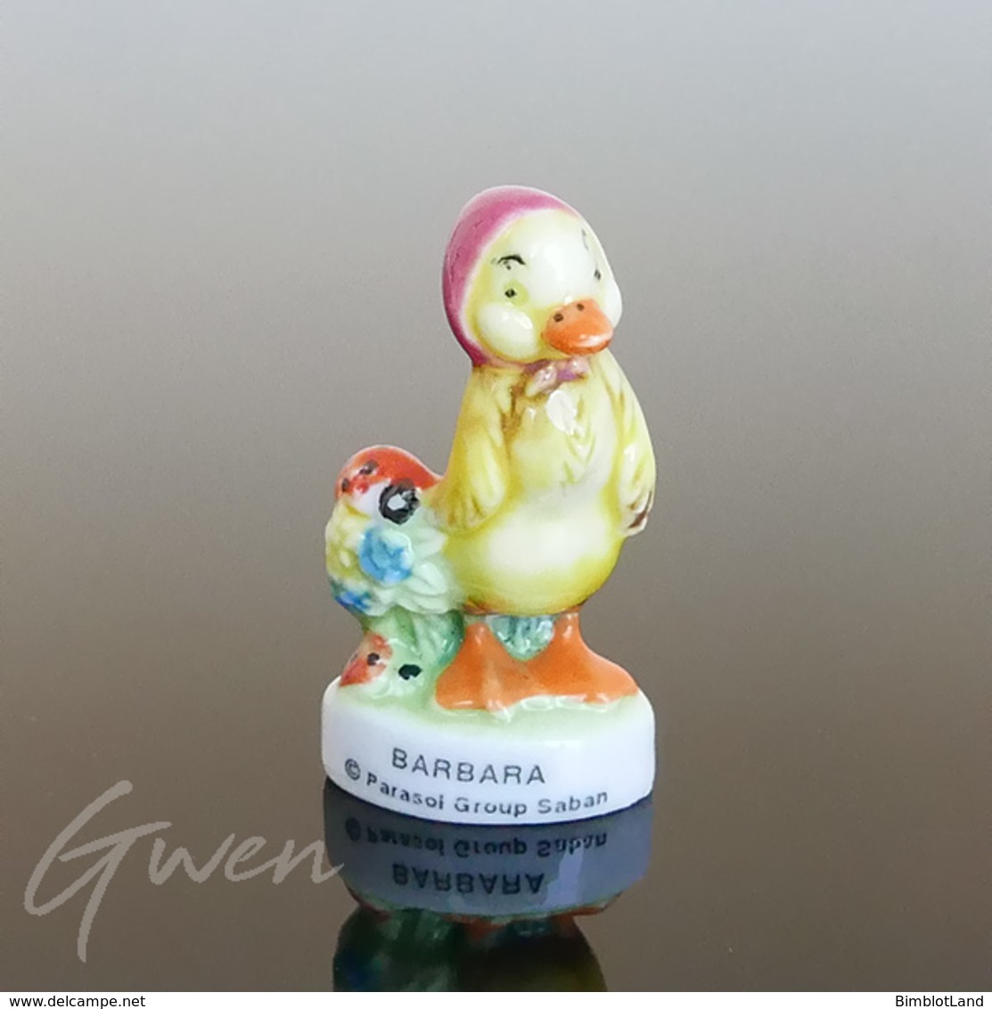 Feve Canard Saturnin Barbara Saban Miniature Porcelaine - Dessins Animés