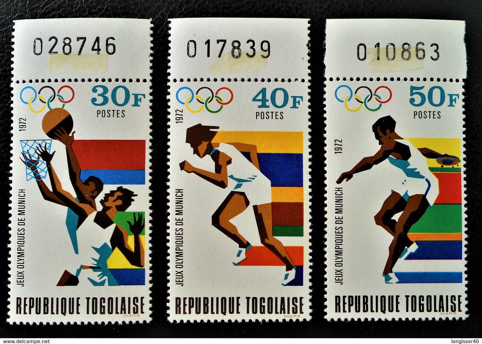 JEUX OLYMPIQUES DE MUNICH 1972 - NEUFS ** - YT 747/49 - MI 930/32 - HAUTSDE FEUILLES NUMEROTES - Togo (1960-...)