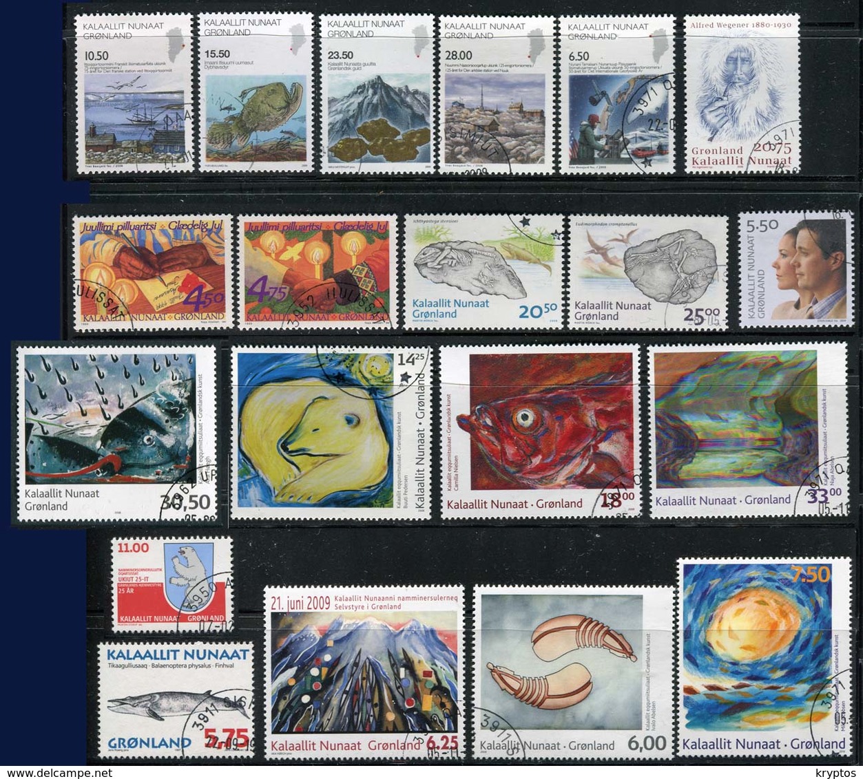 Greenland. A Small Collection Of 50 Different (newer) Stamps - All Cancelled - Collections, Lots & Séries