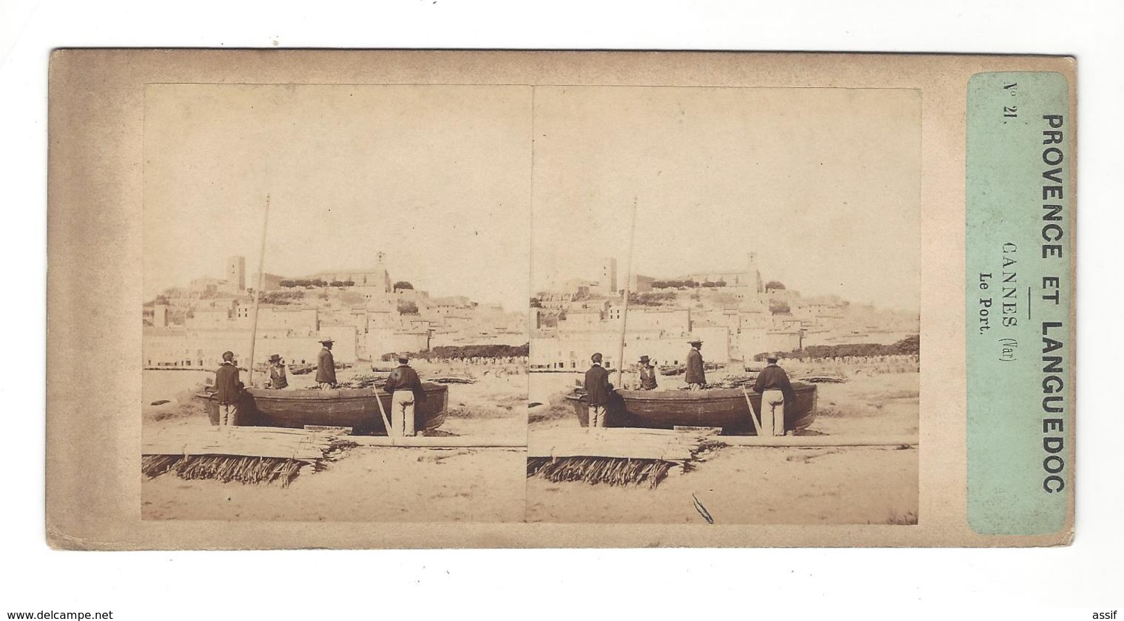 STEREO Furne Et Tournier  Provence Et Languedoc - Cannes  Le Port  ( Vers 1860 ) - Photos Stéréoscopiques