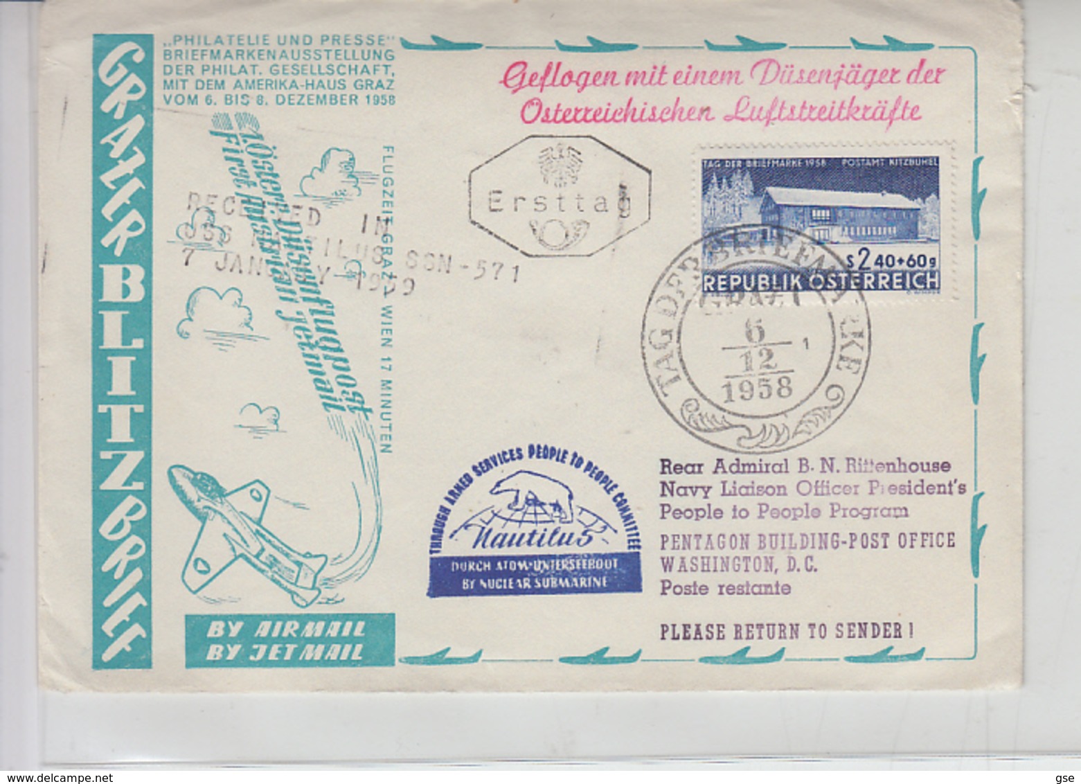 AUSTRIA 1958 - Annullo Speciale - Aerei