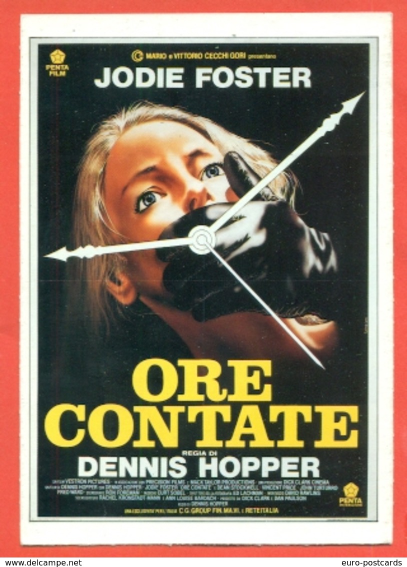 CINEMA-CARTOLINA MANIFESTO FILM-ORE CONTATE-DENNIS HOPPER-JODIE FOSTER-CHARLIE SHEEN-JOE PESCI-JOHN TURTURRO - Manifesti Su Carta