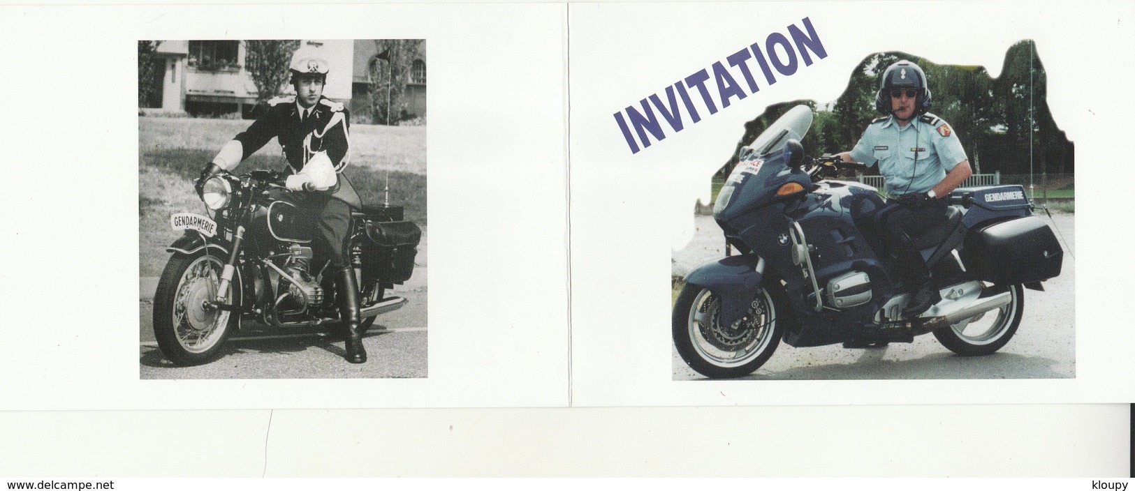 E 1 - Encart Invitation  Gendarmerie Colmar  - Moto - Police & Gendarmerie