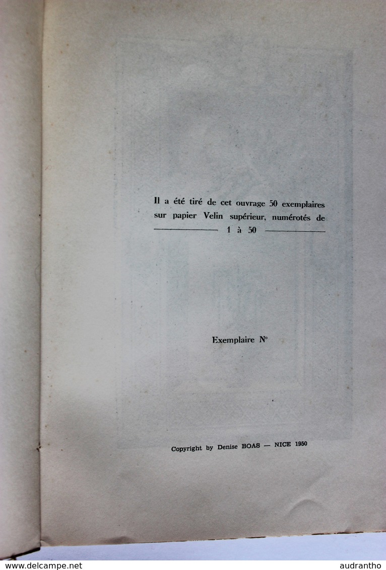 Livre Dédicacé Rare Denise Boas Les Pavés Qui Tombent Nice 1950 - Livres Dédicacés