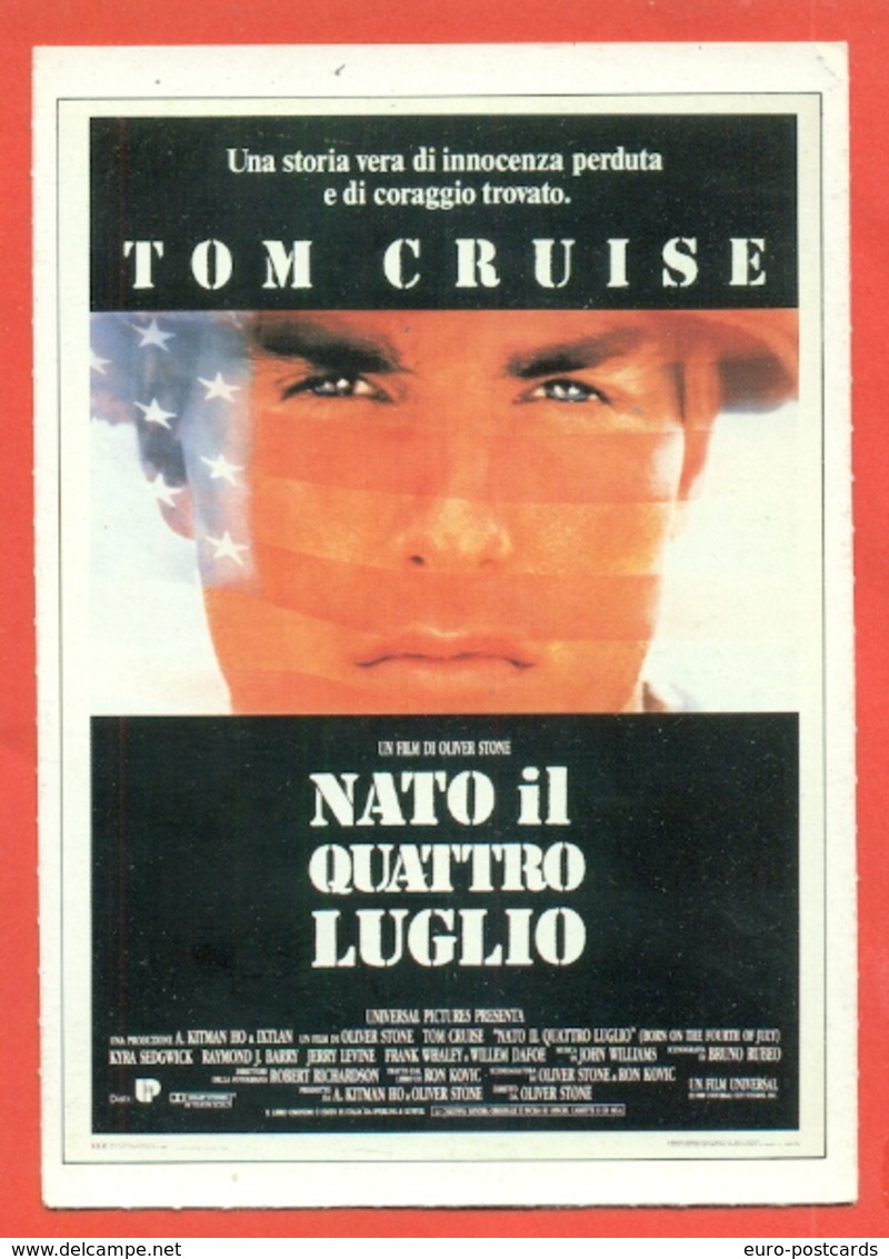 CINEMA-CARTOLINA MANIFESTO FILM- NATO IL 4 LUGLIO-TOM CRUISE-WILLEM DAFOEJERRY LEVINE - Manifesti Su Carta