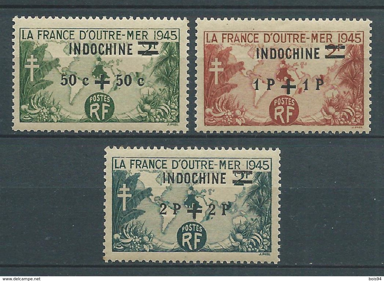 INDOCHINE 1945 . N°s 296 , 297 Et 298 . Neufs ** (MNH) - Neufs