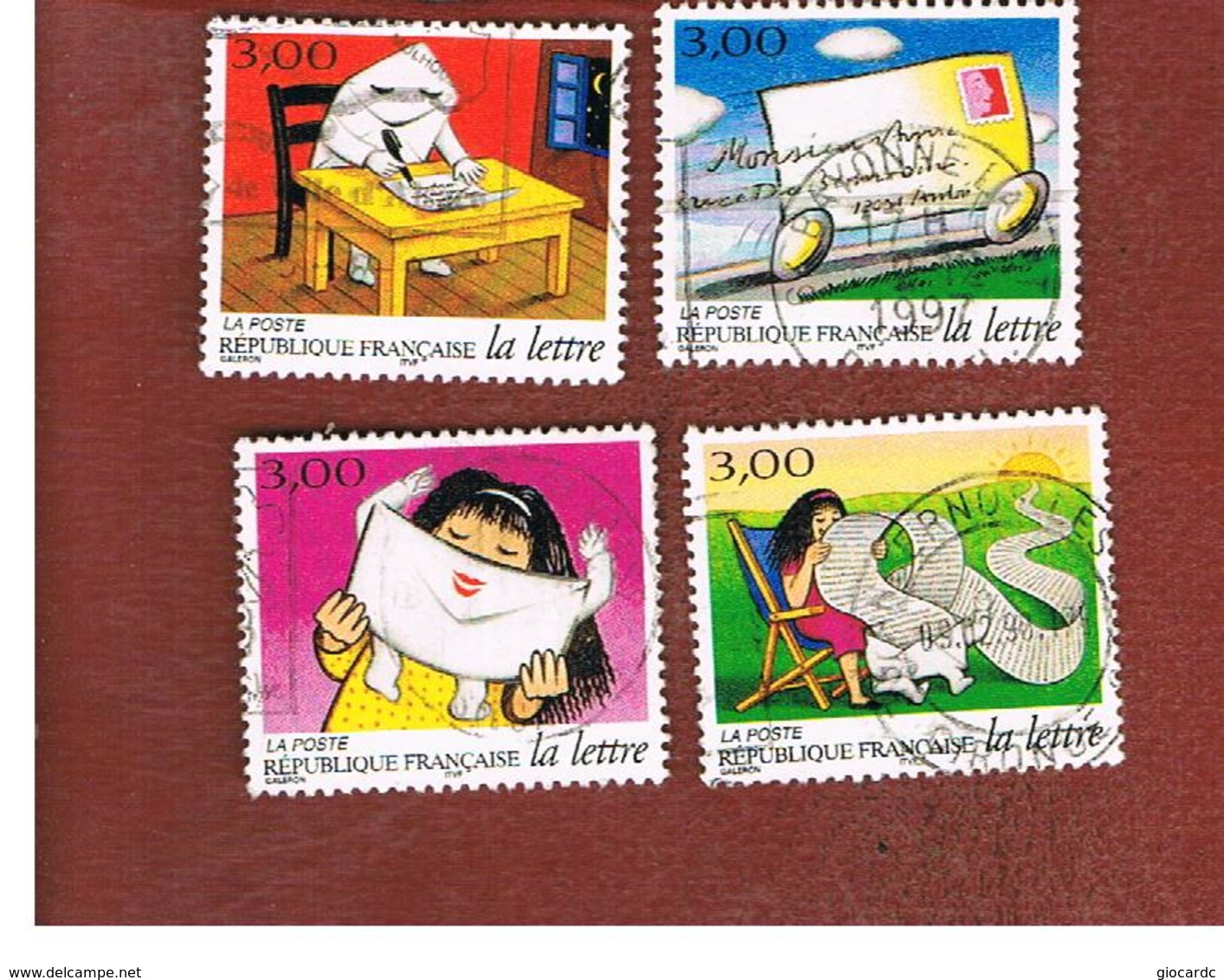 FRANCIA (FRANCE) - SG 3386.3391  - 1997   THE JOURNEY OF A LETTER        -    USED - Gebraucht