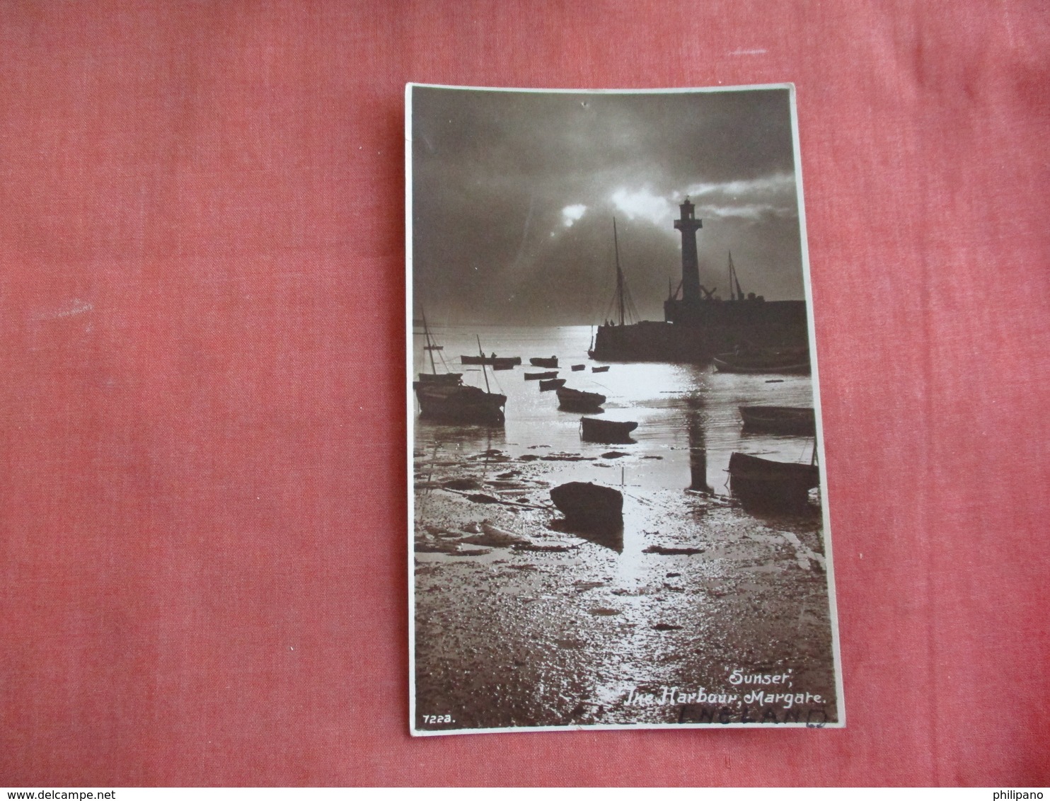 > England > Kent > Margate   RPPC    Sunset The Harbor  Top Pin Hole    Ref 3097 - Margate