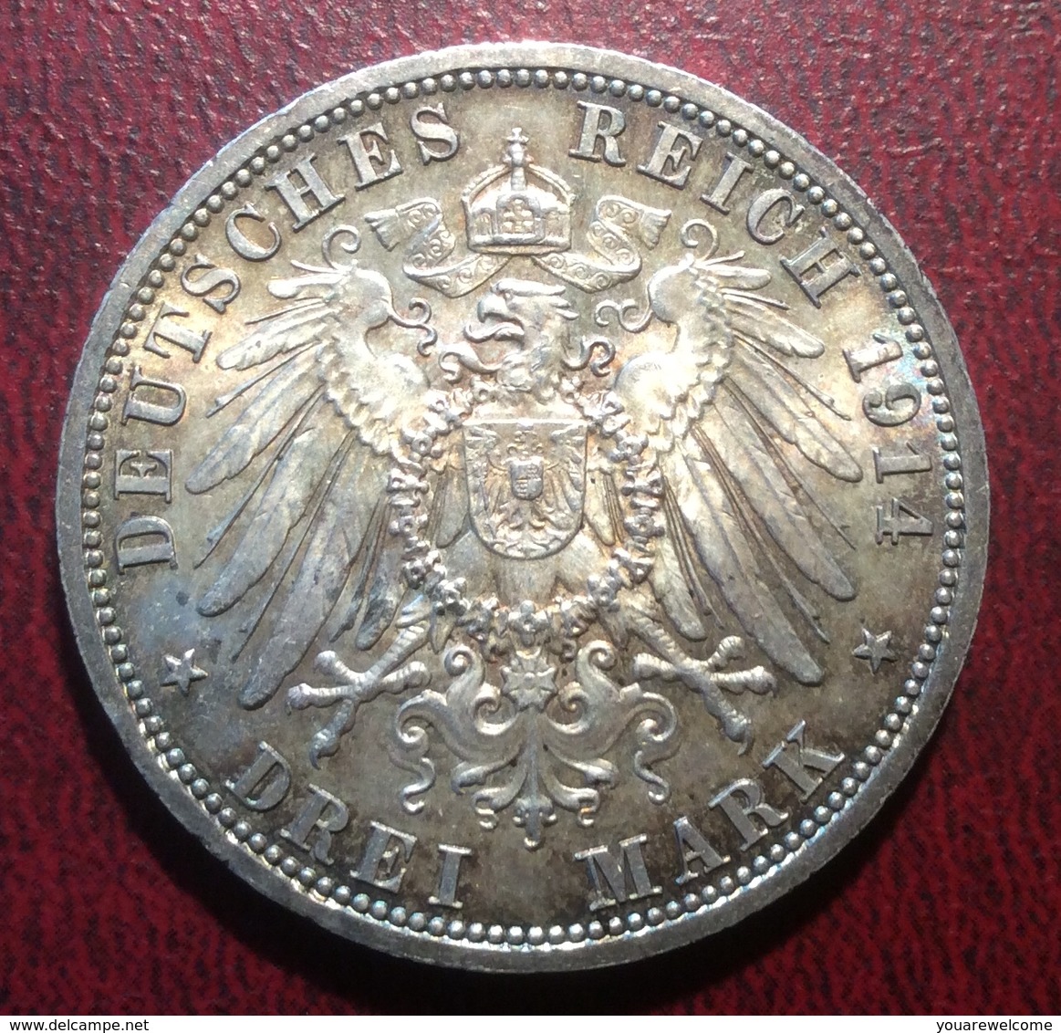 3 Mark 1914 Preussen Königreich Deutsches Reich KAISER WILHELM II, J. 113 VZ-STG (Münze MS UNC Coin Monnaie - 2, 3 & 5 Mark Silber