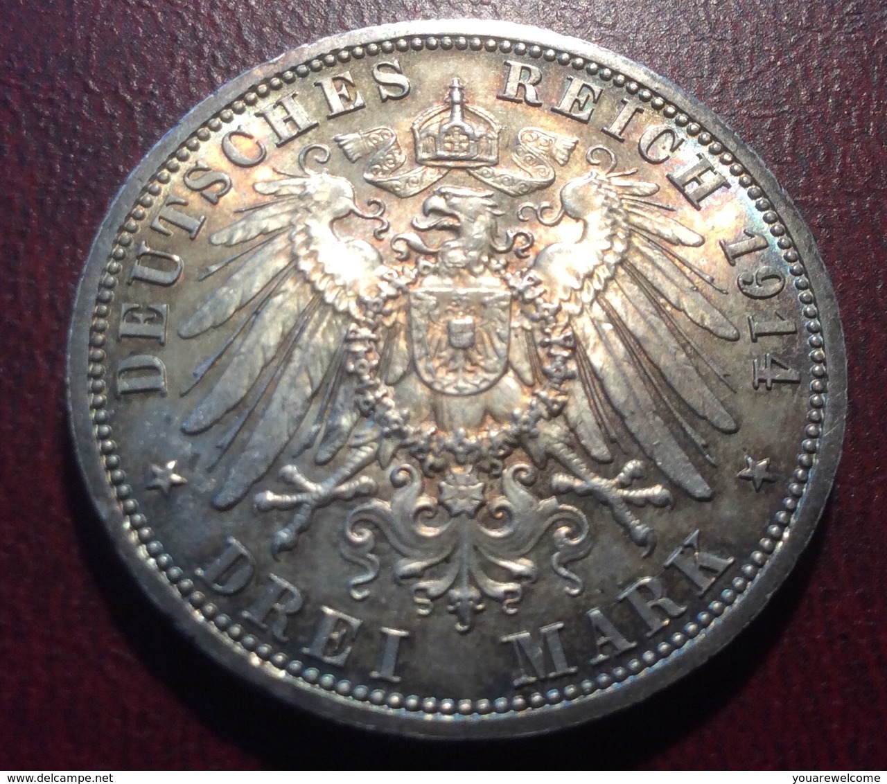 3 Mark 1914 Preussen Königreich Deutsches Reich KAISER WILHELM II, J. 113 VZ-STG (Münze MS UNC Coin Monnaie - 2, 3 & 5 Mark Argento