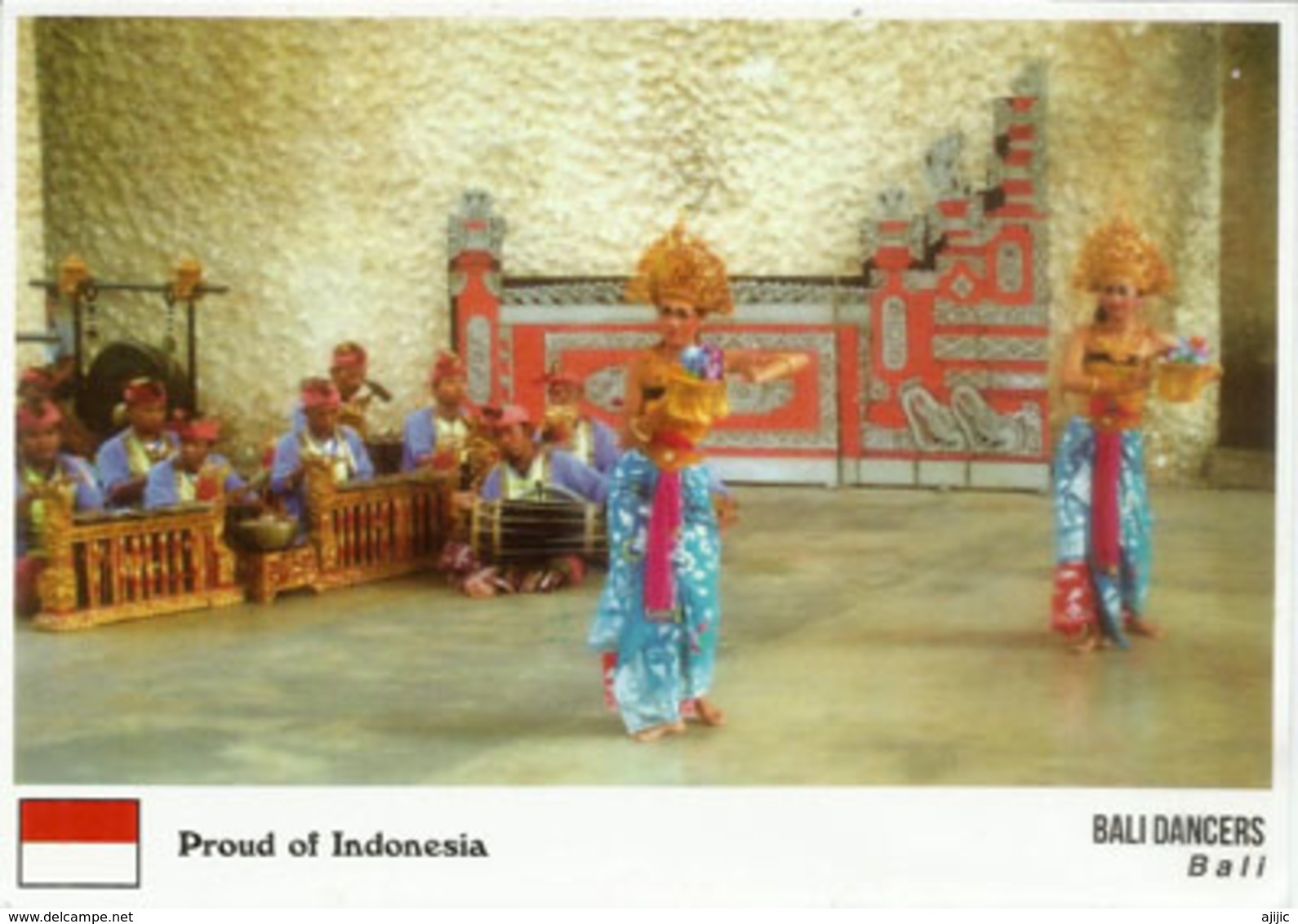 Bali Tänzer "Stolz Auf Indonesien!"  Postkarte Auf Der Rückseite Geschrieben - Tanz