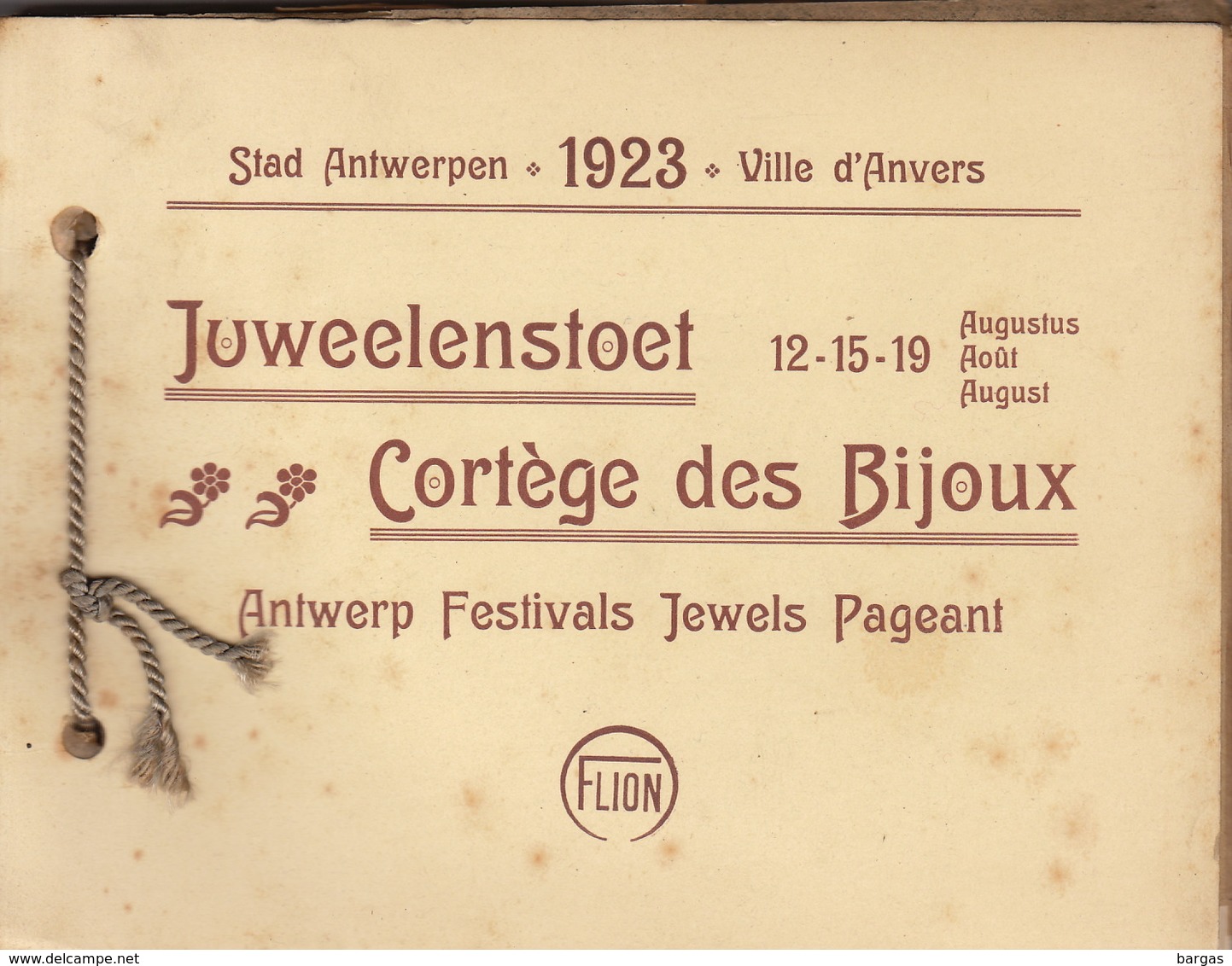 Livret De 40 Planches Cortege Des Bijoux Juweellenstoet Anvers Antwerpen 1923 - Historical Documents